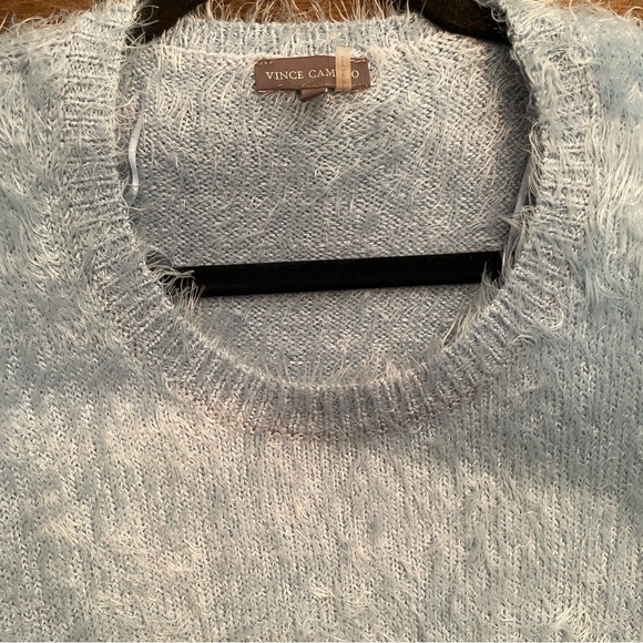 Vince Camuto Light Blue Fuzzy Crew Neck Sweater - Picture 3 of 8